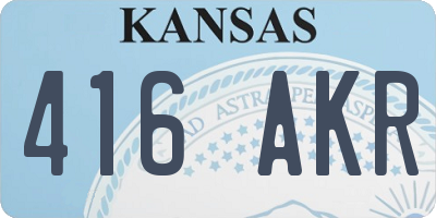 KS license plate 416AKR