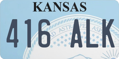 KS license plate 416ALK