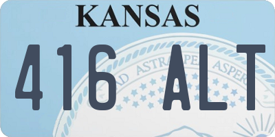 KS license plate 416ALT