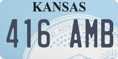 KS license plate 416AMB