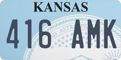 KS license plate 416AMK