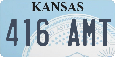 KS license plate 416AMT