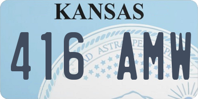 KS license plate 416AMW