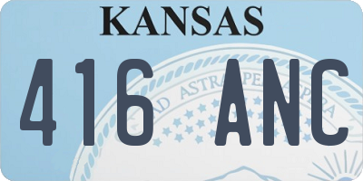KS license plate 416ANC