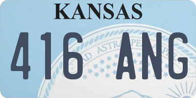 KS license plate 416ANG