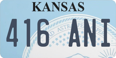 KS license plate 416ANI