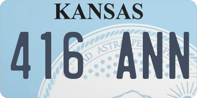 KS license plate 416ANN