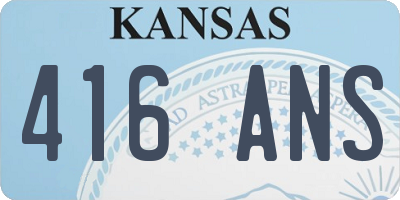 KS license plate 416ANS