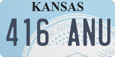 KS license plate 416ANU