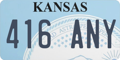 KS license plate 416ANY