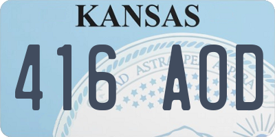 KS license plate 416AOD