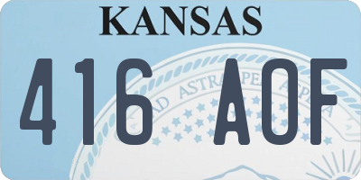 KS license plate 416AOF