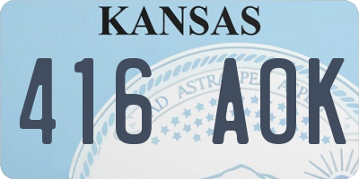 KS license plate 416AOK