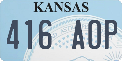 KS license plate 416AOP