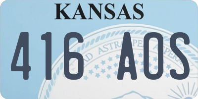 KS license plate 416AOS