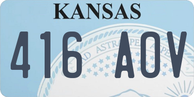 KS license plate 416AOV
