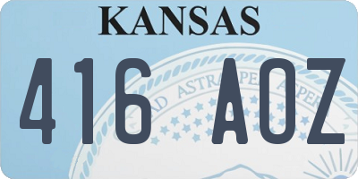 KS license plate 416AOZ