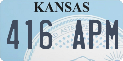 KS license plate 416APM