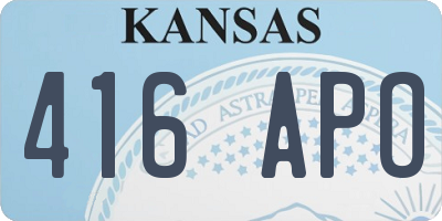 KS license plate 416APO
