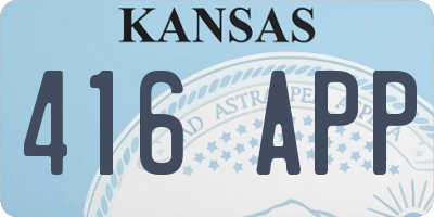 KS license plate 416APP