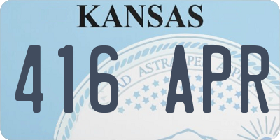 KS license plate 416APR