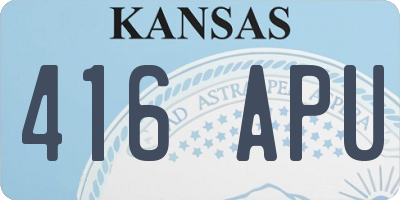 KS license plate 416APU