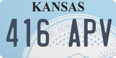 KS license plate 416APV
