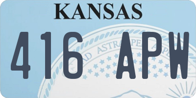 KS license plate 416APW