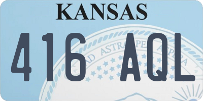 KS license plate 416AQL