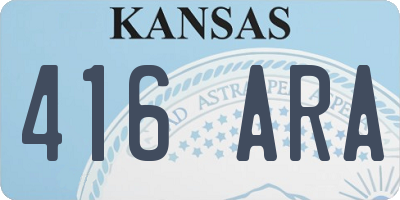 KS license plate 416ARA