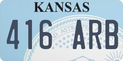 KS license plate 416ARB