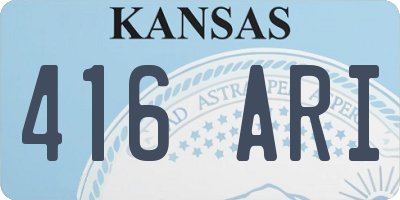 KS license plate 416ARI