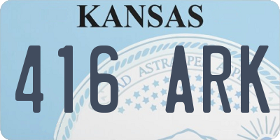KS license plate 416ARK