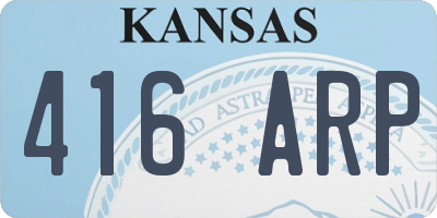 KS license plate 416ARP