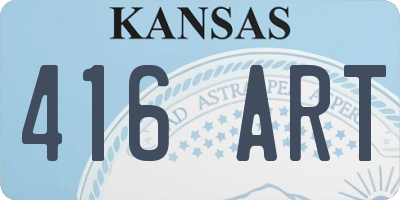 KS license plate 416ART