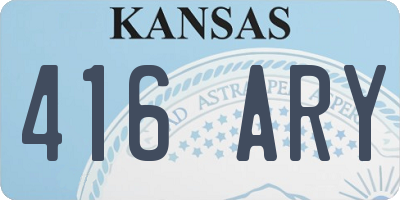 KS license plate 416ARY