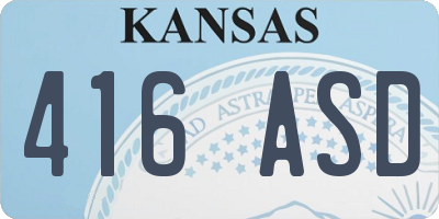 KS license plate 416ASD