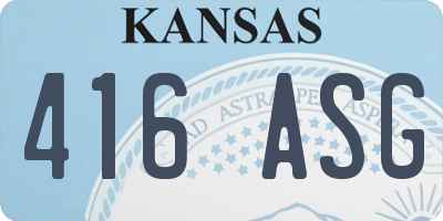 KS license plate 416ASG