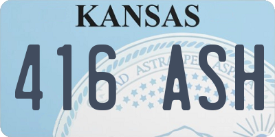 KS license plate 416ASH