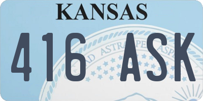 KS license plate 416ASK