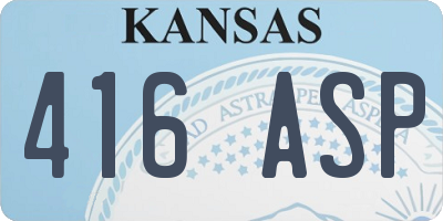 KS license plate 416ASP