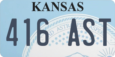 KS license plate 416AST