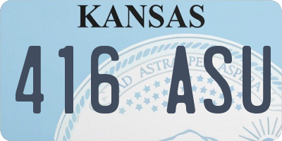 KS license plate 416ASU