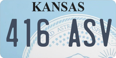 KS license plate 416ASV