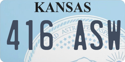 KS license plate 416ASW