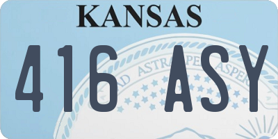 KS license plate 416ASY