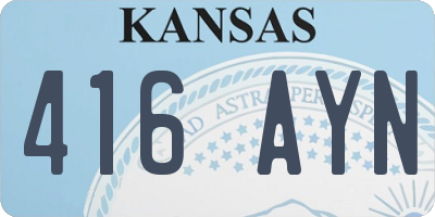 KS license plate 416AYN