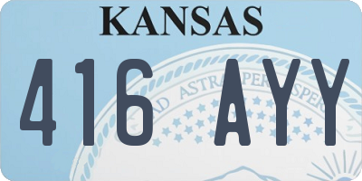 KS license plate 416AYY