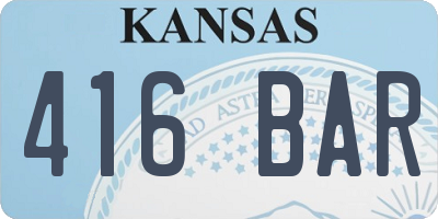 KS license plate 416BAR