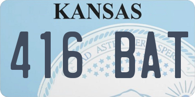 KS license plate 416BAT